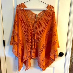 XCVI orange embroidered sweater in like new condition